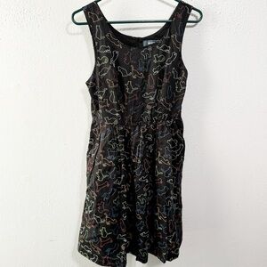 ModCloth neon cars fit and flare dress size small